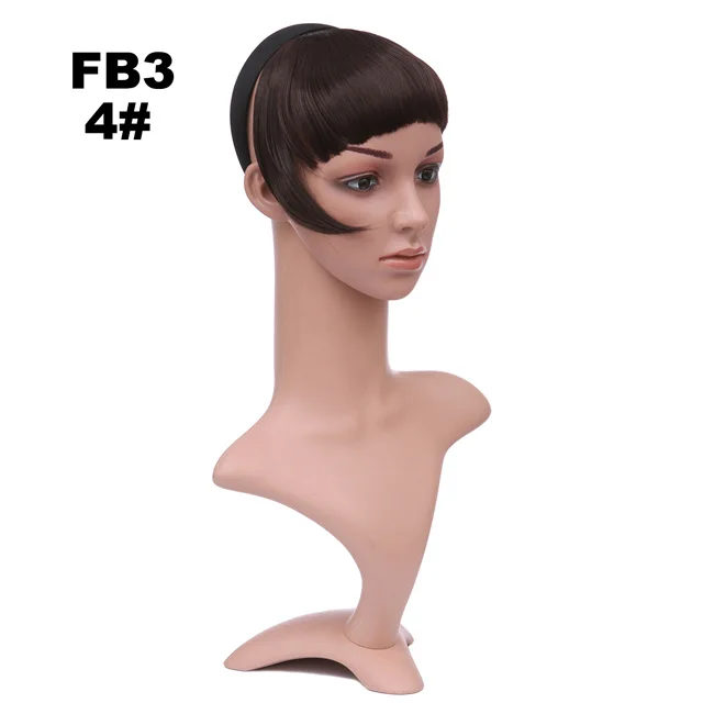 Girlshow синтетические волосы заколка для волос короткой бахромой с плетеная головная повязка для волос тупым взрыва FB3 ", 16 Цвета 50 г(1 шт - Цвет: FB3 Color 4