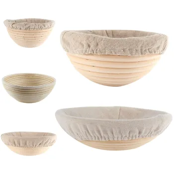 

Wicker Bread Proofing Food Storage Basket Banneton Brotform Rising Rattan Basket Lining Oval Fruit Tray Home Rattan Organizer