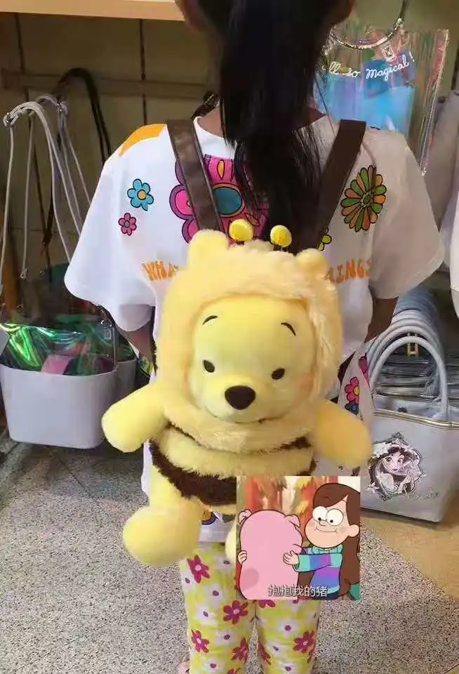 Милый мультфильм Винни Медведь платье пчелы плюшевый рюкзак мягкие игрушки/Животные сумка в виде Игрушки для девочек детские подарки на день рождения