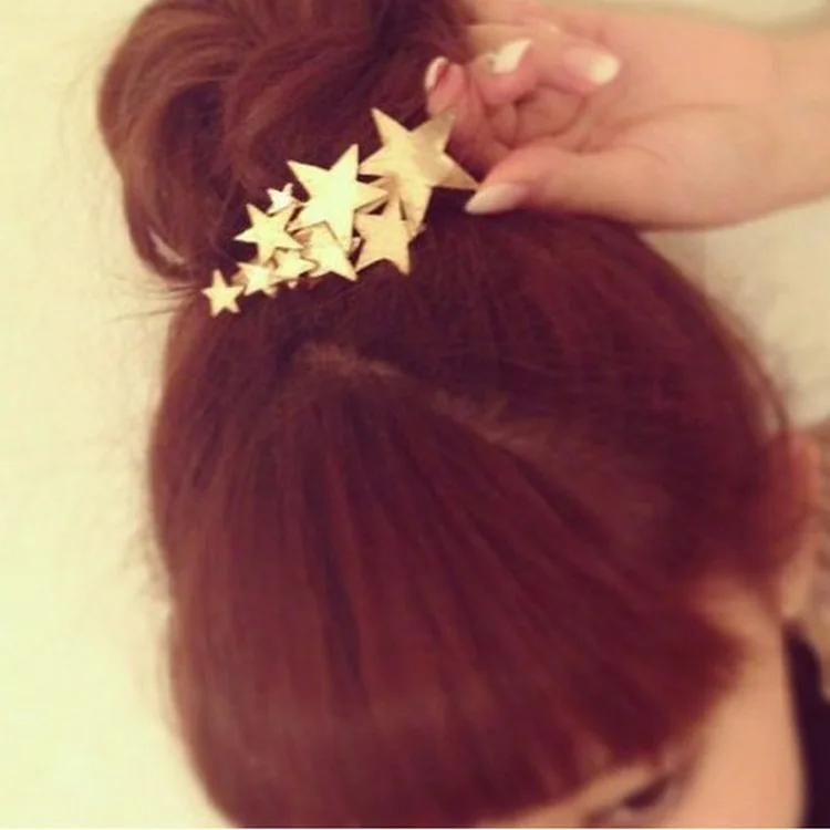 

2016 New Fashion Women's Girl Five-pointed Star Hairpin Beauty Hair Clip Head Jewelry Hair Accessories Wholesale Gift