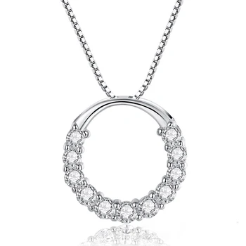 

Charm 925 Sterling Silver Simple Necklace Jewelry AAA Cubic Zircon Wedding Engagement Pendants Necklaces for Women Bijoux