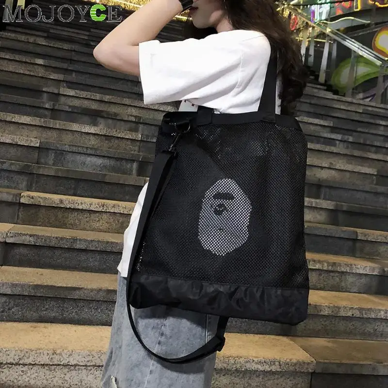 

2019 New Woman Shoulder Bag Pattern Korean Grid Handbag Mesh Hollow Out Sandy Beach Package 2pcs/set Woman Bag