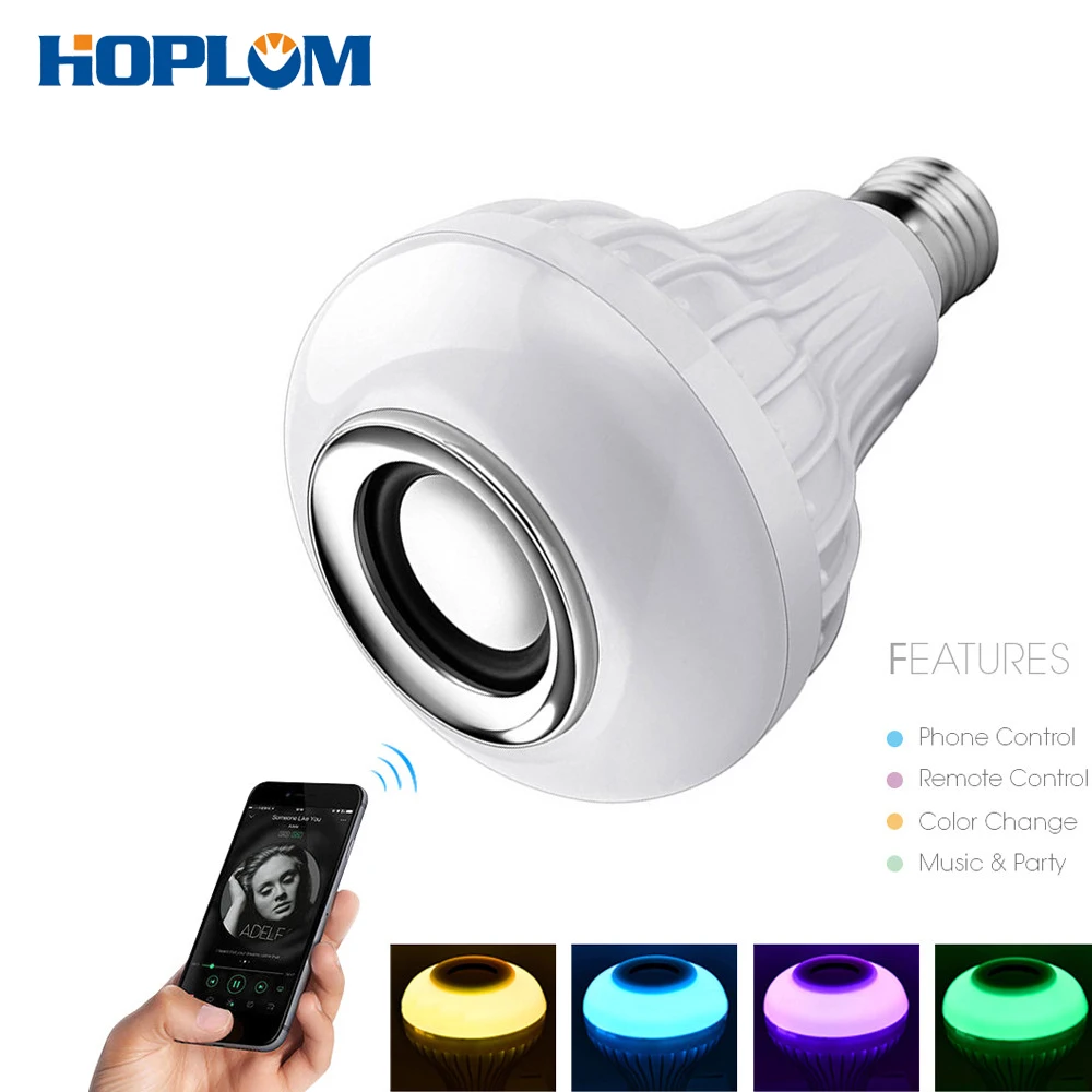

Wireless Bluetooth Speaker Bulb Light 12W LED RGB Smart Music Play Lamp Remote