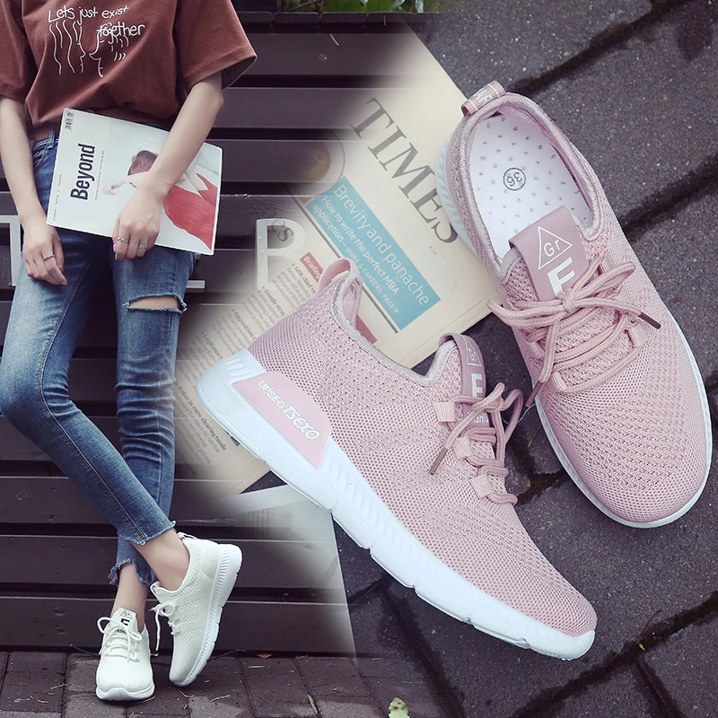 

Women Casual Shoes Fashion Tenis Feminino Light Breathable Mesh Flat Sneakers Women Shoes Woman Ladies Female Walking Shoes