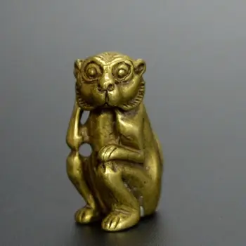 

China's archaize brass zodiac monkey Small statue