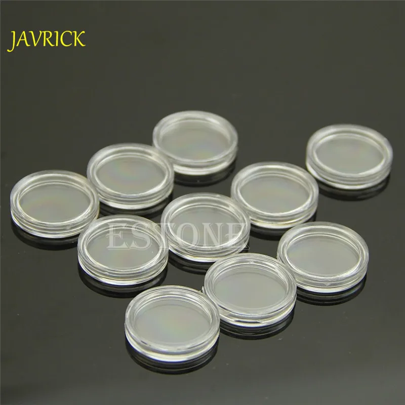 

10 PCS Plastic Jewelry Box Applied Clear Round Cases Coin Storage Capsules Holder Round Durable coin capsules 19mm