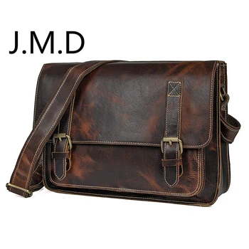 

J.M.D 2019 New Crazy Horse Leather Men's Retro Casual Shoulder Messenger Bag Handbag 1037