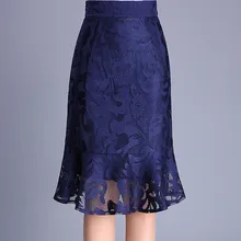 Для женщин сезон: весна–лето модные элегантные голубой цвет русалка юбка кружева ягодиц юбка WXH-130