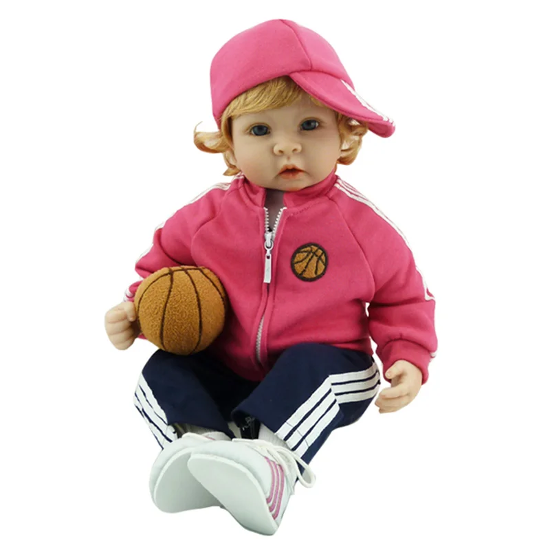

New Fashion 22 Inch Doll Sportswear Clothes With Hat Lifelike Soft Newborn Babies Dolls Birthday Gifts Lovely Girls Brinquedos