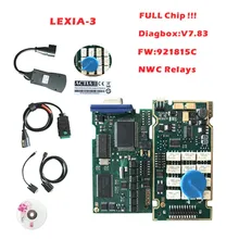 DHL новейший светодиодный Lexia3 полный чип PP2000 V25 Lexia3 V48 Diagbox 7,83 серийный 921815C светодиодный полный чип Lexia 3 PP2000 диагностический инструмент