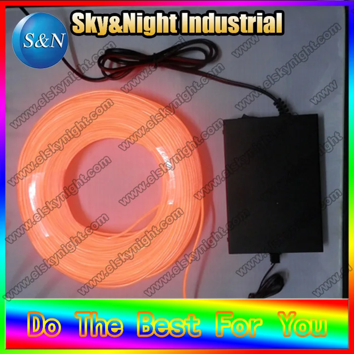 Special Price Flexible Neon Light Glow EL Wire Rope-2.3mm-Orange color + 220v Inverter with Free Shipping