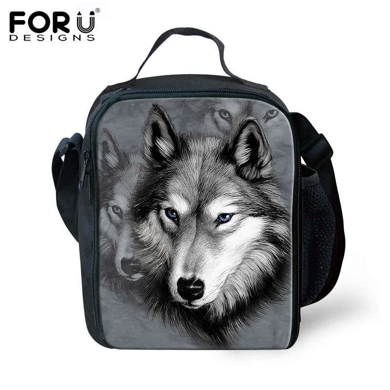 FORUDESIGNS 2017 Hot Bolsa Termica Cool Animal Wolf Tiger Lunch Bags For Kids Insulated Picnic Food Lunch Box School Food Bags 