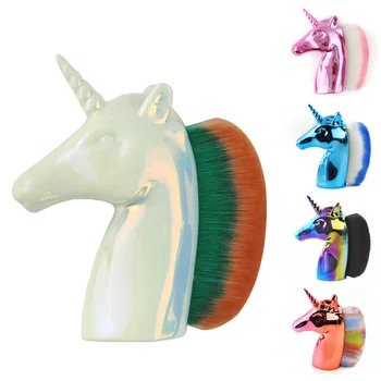 

New Unicorn size blush brush, Five color horse Foundation Brush BB Cream repair tool, nail powder brush. CC44