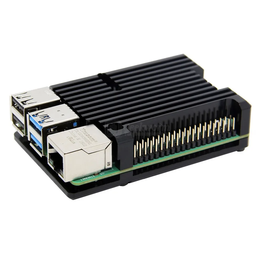 Чехол Raspberry Pi 4 Armor Heatsink с двойным вентилятором 4B Пассивный охлаждающий чехол из