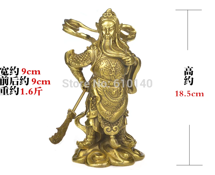 

Copper bronze statue of Guan Gong Wu knife opening gifts sent Lucky Fortuna town house feng shui ornaments crafts