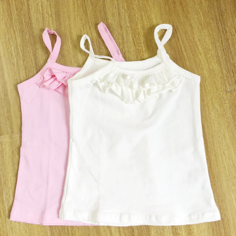solid white toddler childre girl sleeveless tops tee underwear