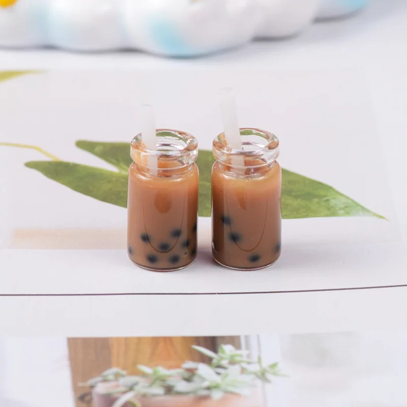 8pcs Tea Coffee Cup Drink Bottle Polymer Slime Charms Modeling Clay DIY Kit Accesorios Box Toy For Children Slime Supplies 5