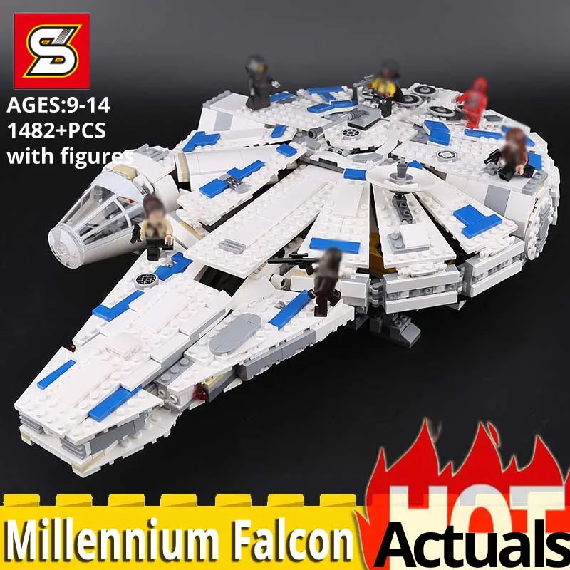 

SY Bricks 1077 legoings star movie wars Force Awakens millenniumly 75212 Building Blocks Educational toys Kids birthday DIY gift