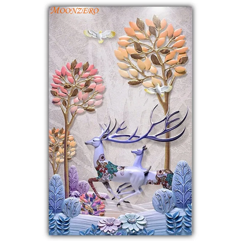 

5D diamond painting new wealth deer icon embroidery DIY diamond resin embroidery crafts mosaic wall stickers decorative pendant