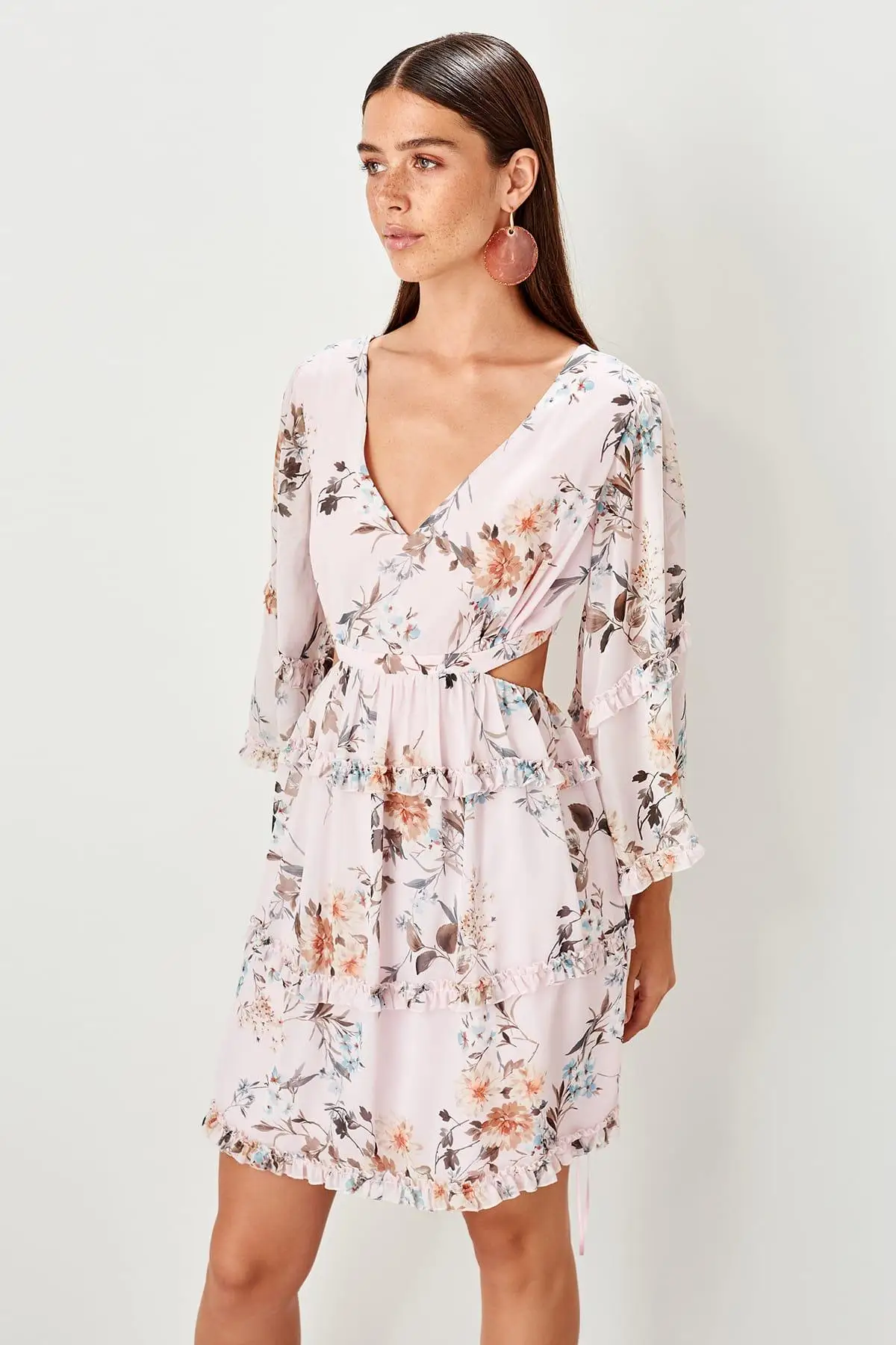 Trendyol платье с рисунком пудры TPRSS19UT0204|Платья| |