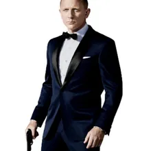 Сшитый на заказ мужской костюм сшитый на заказ, темно-серый смокинг для жениха на одной пуговице, черный заостренный лацкан(пиджак+ брюки+ галстук