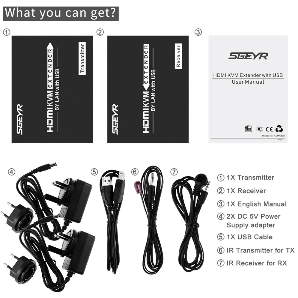  395ft High Quality IP Network HDMI USB Keyboard Mouse Extender 120m Over TCP IP 1080P HDMI KVM Exte