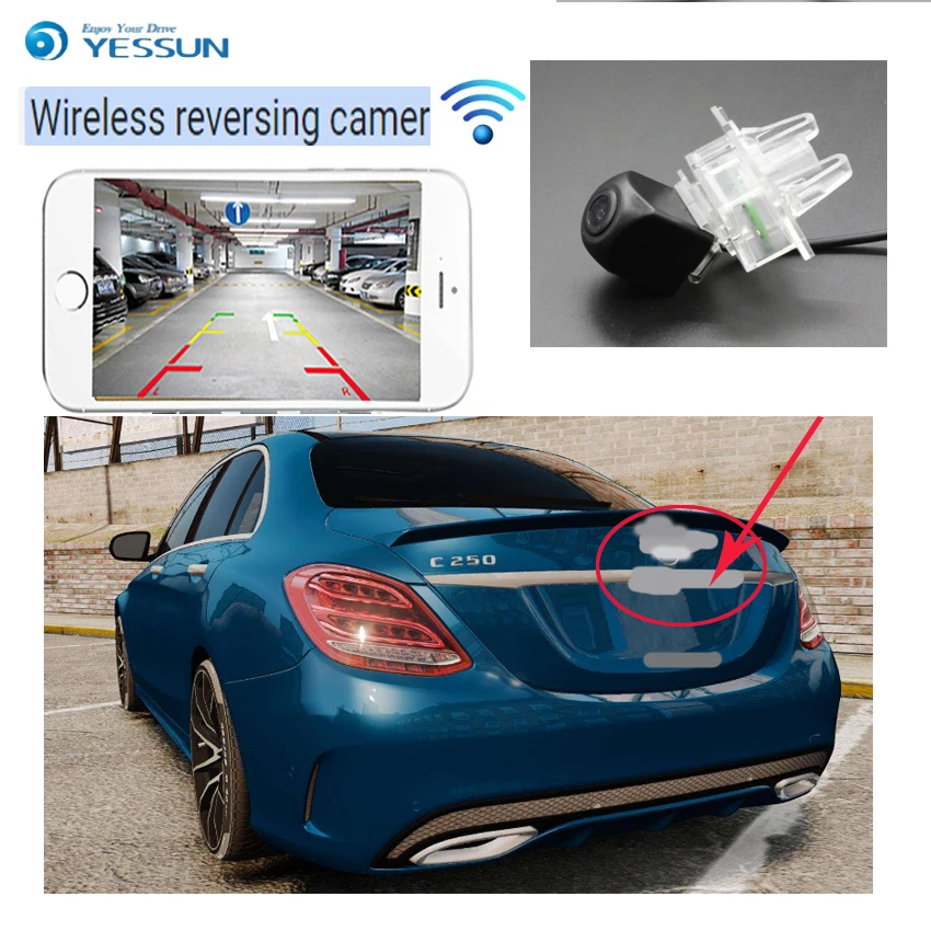 Беспроводная камера YESSUN для Mercedes Benz C Class W205 2014 2015 парковочный фотоаппарат|Камера