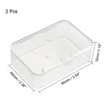 Uxcell 2pcs/lot Single Buckles Clear White Plastic Component Storage Box Electronic Component Containers Tool Boxes 90x60x30mm
