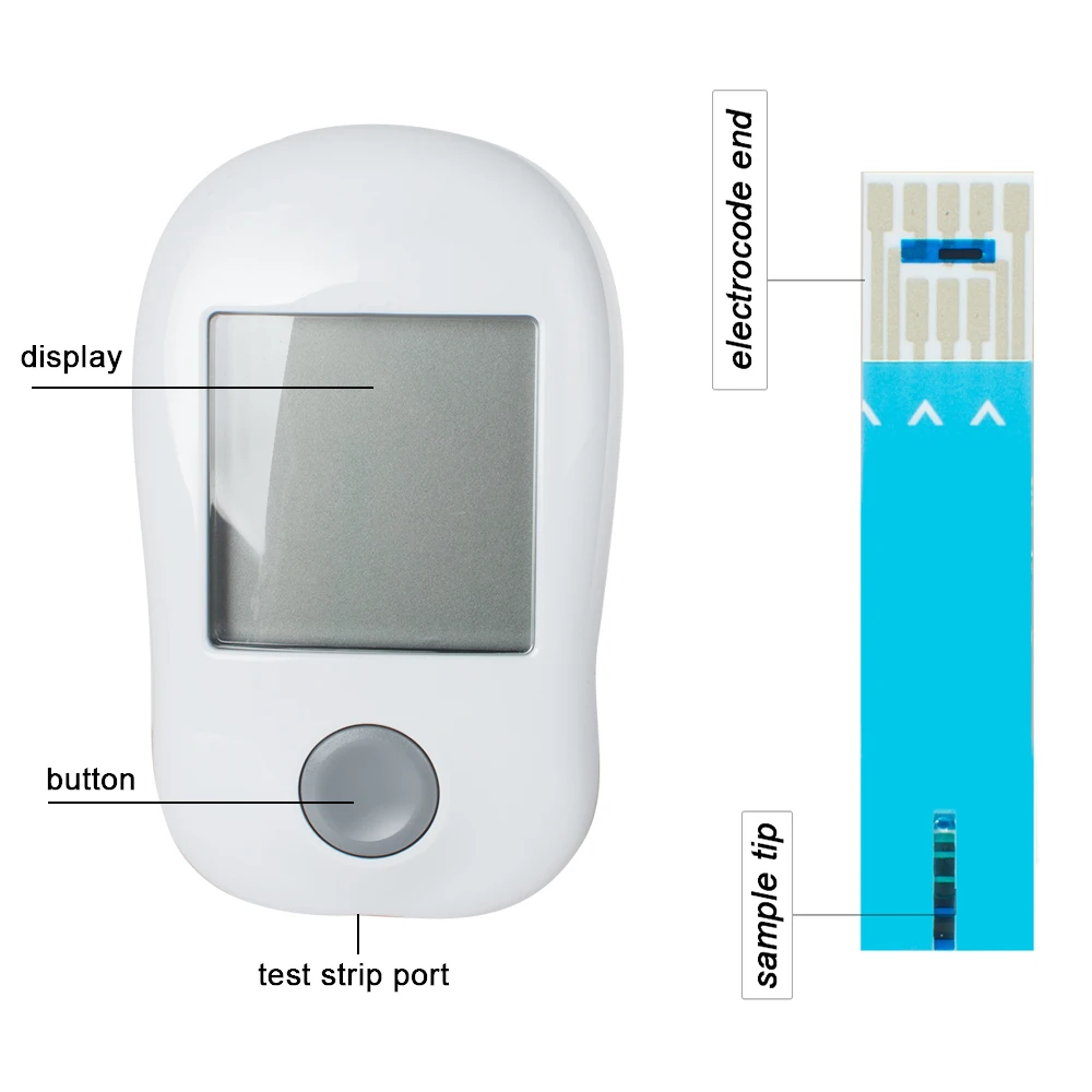 

2017 Hot Sale Blood Glucose monitoring System Blood Sugar Test Meter Kit With Strips & Lancets Case