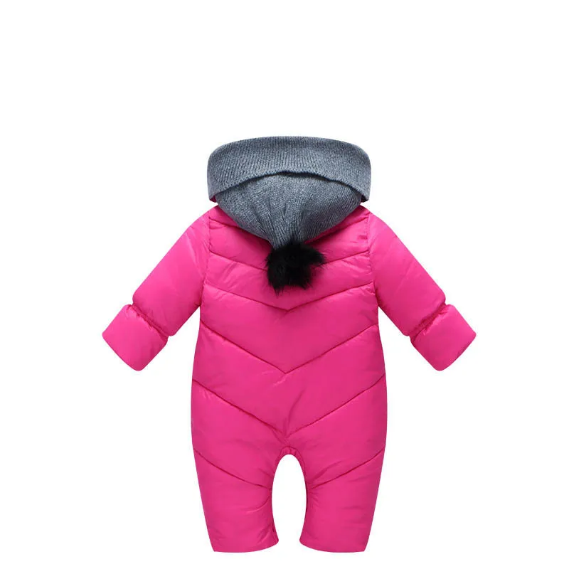 2019 الربيع الطفل سميكة الدافئة السروال القصير الوردي المعطف مقنعين رومبير بذلة طفلة الصبي Snowsuit معطف ملابس أطفال ملابس أطفال