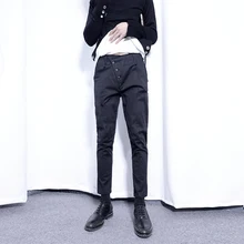 S-xxxl Новая мужская одежда певица для выступлений хип-хоп ботинки брюки девять брюки плюс размер певица костюмы