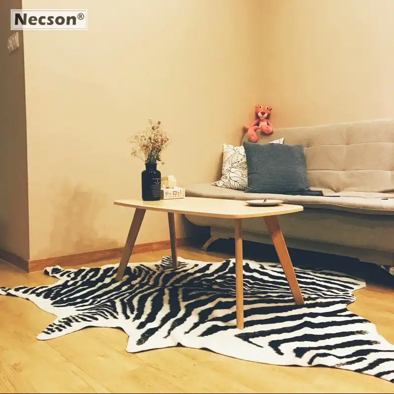 Zebra Rug Big Size Simulation Vivid Faux Fur Villi Fine Hair Mat 2