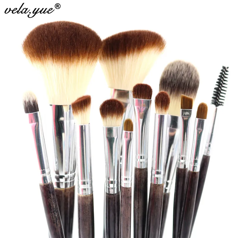  Professional Makeup Brush Set 12pcs High Quality Makeup Tools Kit Violet 