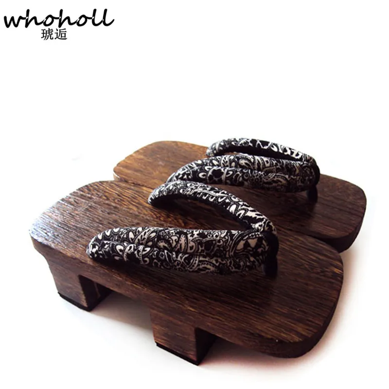 

WHOHOLL Original Geta Cosplay Costumes Japanese Clogs Wooden Geta Slippers Man Women Sandals Flip-flops Kimono Two-teeth Clogs