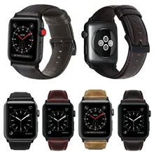 Ремешок из натуральной кожи для Apple IWatch 38 мм 42 мм сменный ремешок с разъемами из нержавеющей стали для Apple Watch Series 3/2/1
