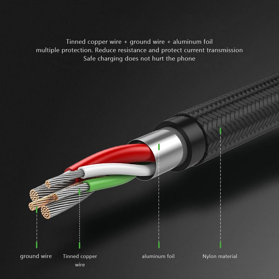 1 m المصغّر usb كابل شحن سريع لل Xiaomi Redmi ملاحظة 5 برو شاحن هاتف محمول يعمل بنظام تشغيل أندرويد كابل بيانات لسامسونج S7 مايكرو شاحن