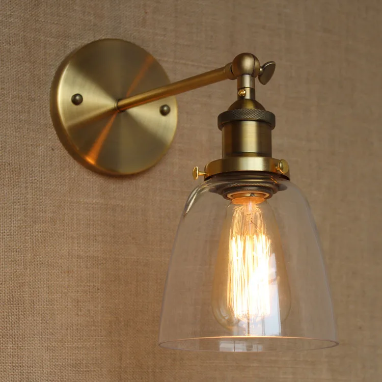 

Glass Retro Vintage Wall Lamp Home indoor Lighting Antique Edison Style Loft Industrial Wall Light Sconce Applique LED