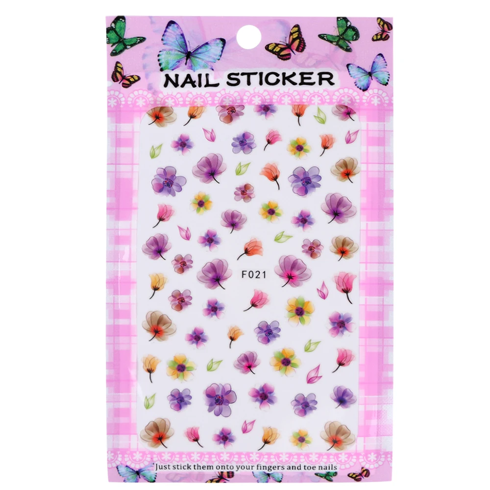 

1pcs 3D Nail Slider Colorful Flower Sticker Dream Summer Transparent Decals Adhesive Manicure Tips Nail Art Decoration Japan Hot