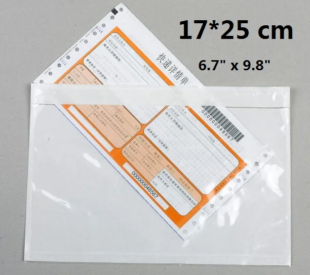 17*25cm Self Adhesive Clear Packing List Envelope Postage Shipping