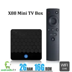 X88 Мини Tv Box RK3328 Android 7,1 Smart голос Управление Google 2G 16 г Rockchip Wi-Fi 2,4 г 4 К USB 2,0 медиаплеер Set Top Коробки