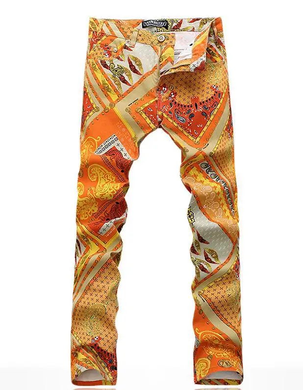 yellow jean pants