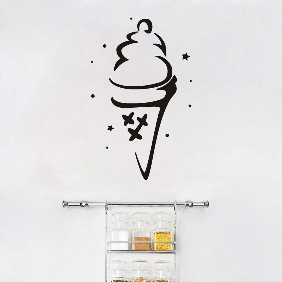 Patisserie настенные декоративные наклейки Diy белый конус для мороженого домашний