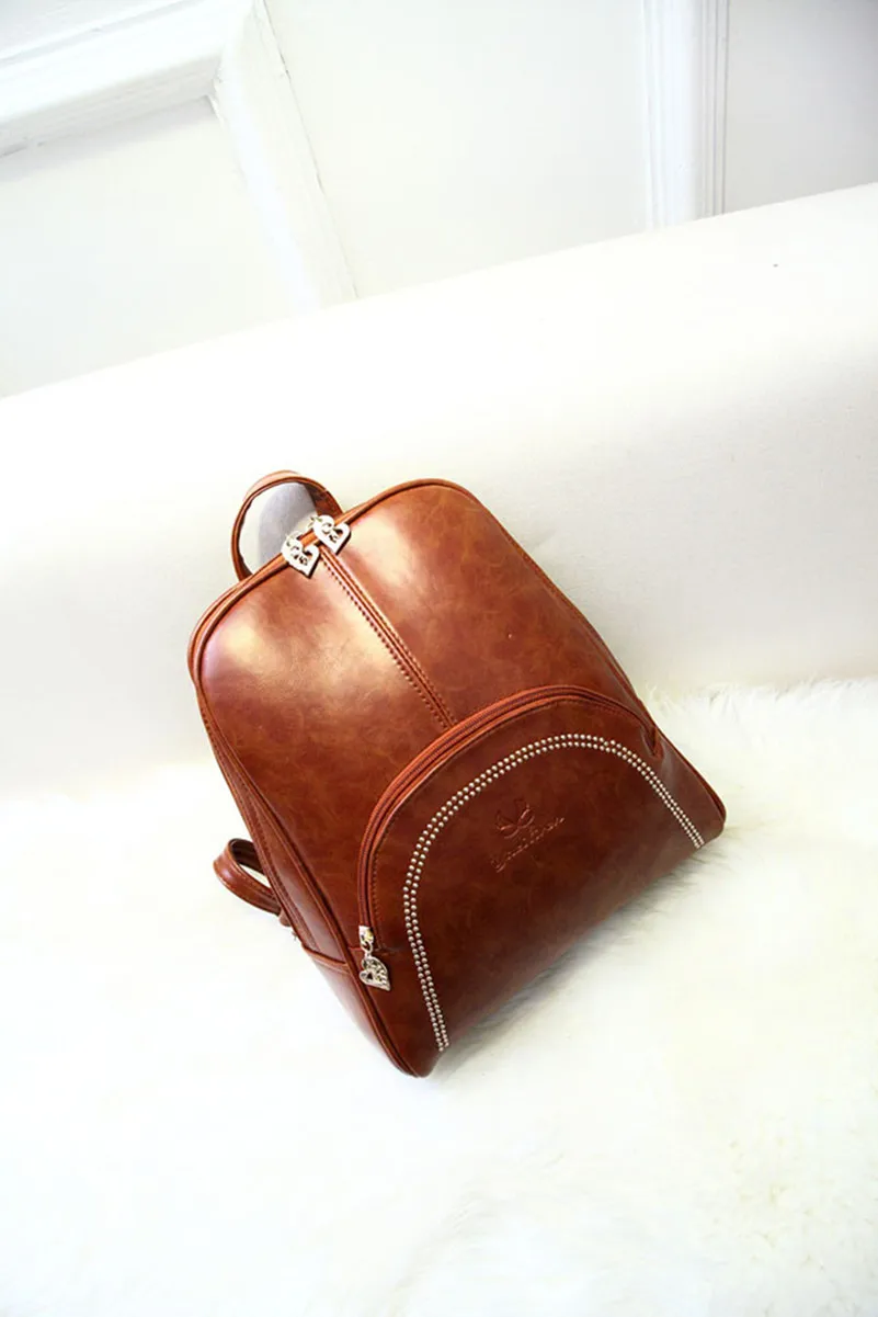 Dual female backpack schoolbag College Wind shoulder bag fashion school season