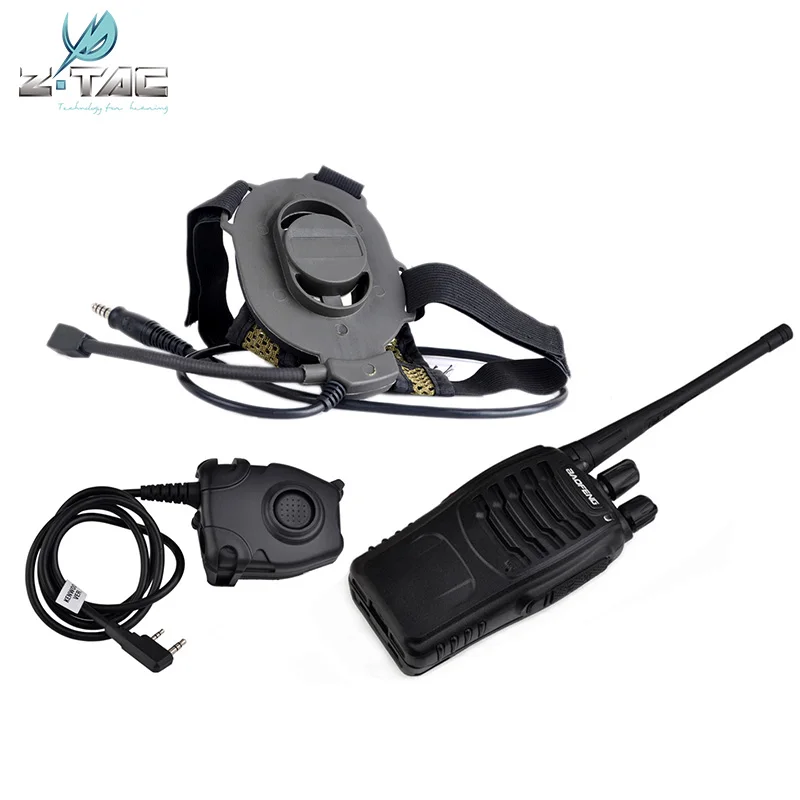 Z Tactical Airsoft Bowman Elite II Гарнитура и PTT для радиоприемника BAOFENG888S Kenwood|Тактические