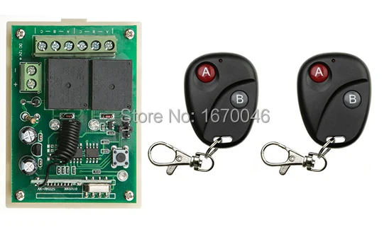 

DC12V 2CH RF Wireless Remote Control Switch System teleswitch Transmitter with Two-button Receiver Smart Home Switch