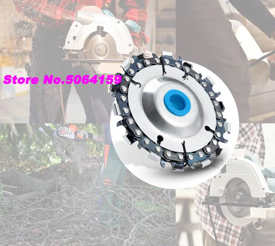 5 Inch Grinder Disc and Chain 14 Tooth Fine Abrasive Cut Chain For 125x22mm Angle Grinder