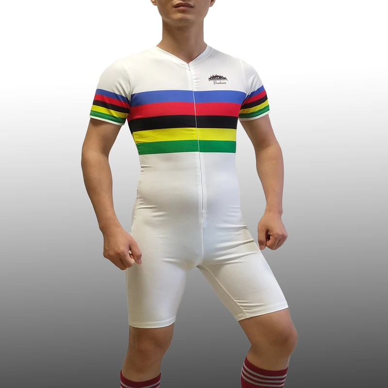 

Rainbow Man Track & Field Fast Running One Piece Suit Professional Athlete Tight Speed Suit Outfit Customizable