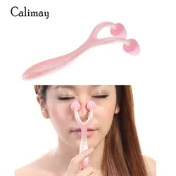 Красота инструмент розовый Пластик Ролик лица Нос Массажер с 2 шт. ролики