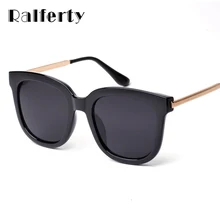 Ralferty корейский винтаж квадратные очки солнцезащитные женские мужские топ женский солнцезащитные очки женские зеркало солнечные очки ретро UV400 Квадрат большого размера конфеты черный 1060