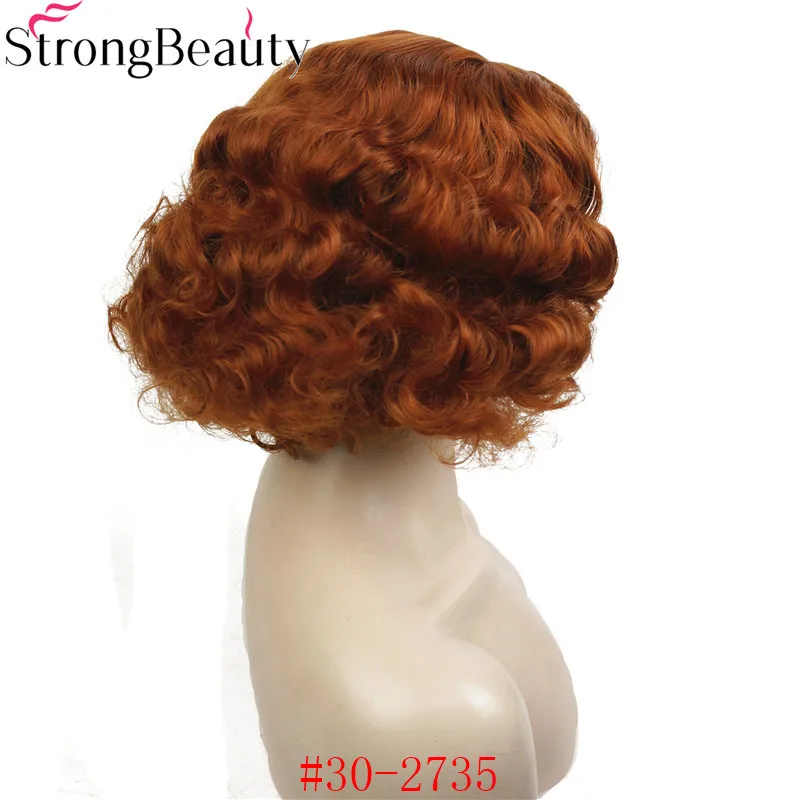 StrongBeauty короткий волнистый парик синтетические парики женские винтажные волнистые парики вечерние волосы для косплея - Цвет: 30-2735